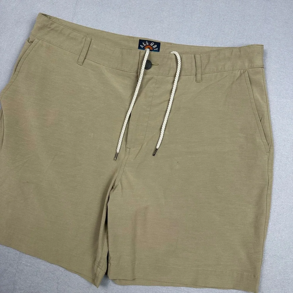 Faherty All Day Shorts Mens 36 Khaki Tan Hybrid Performance Quick Dry 7